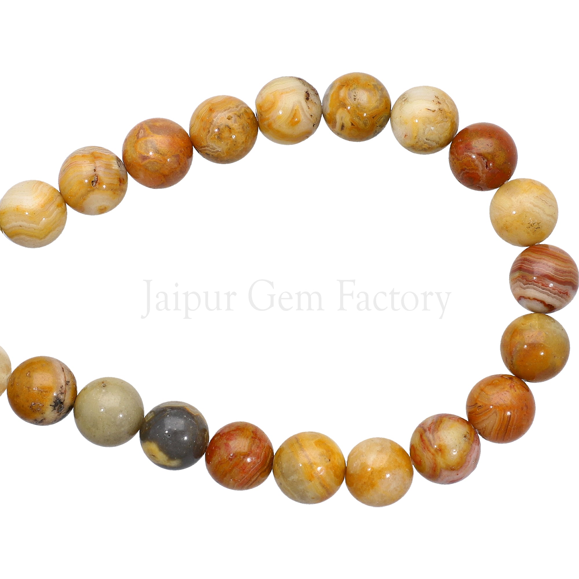 10 MM Crazy Lace Agate Smooth Round Beads 15 Inches Strand