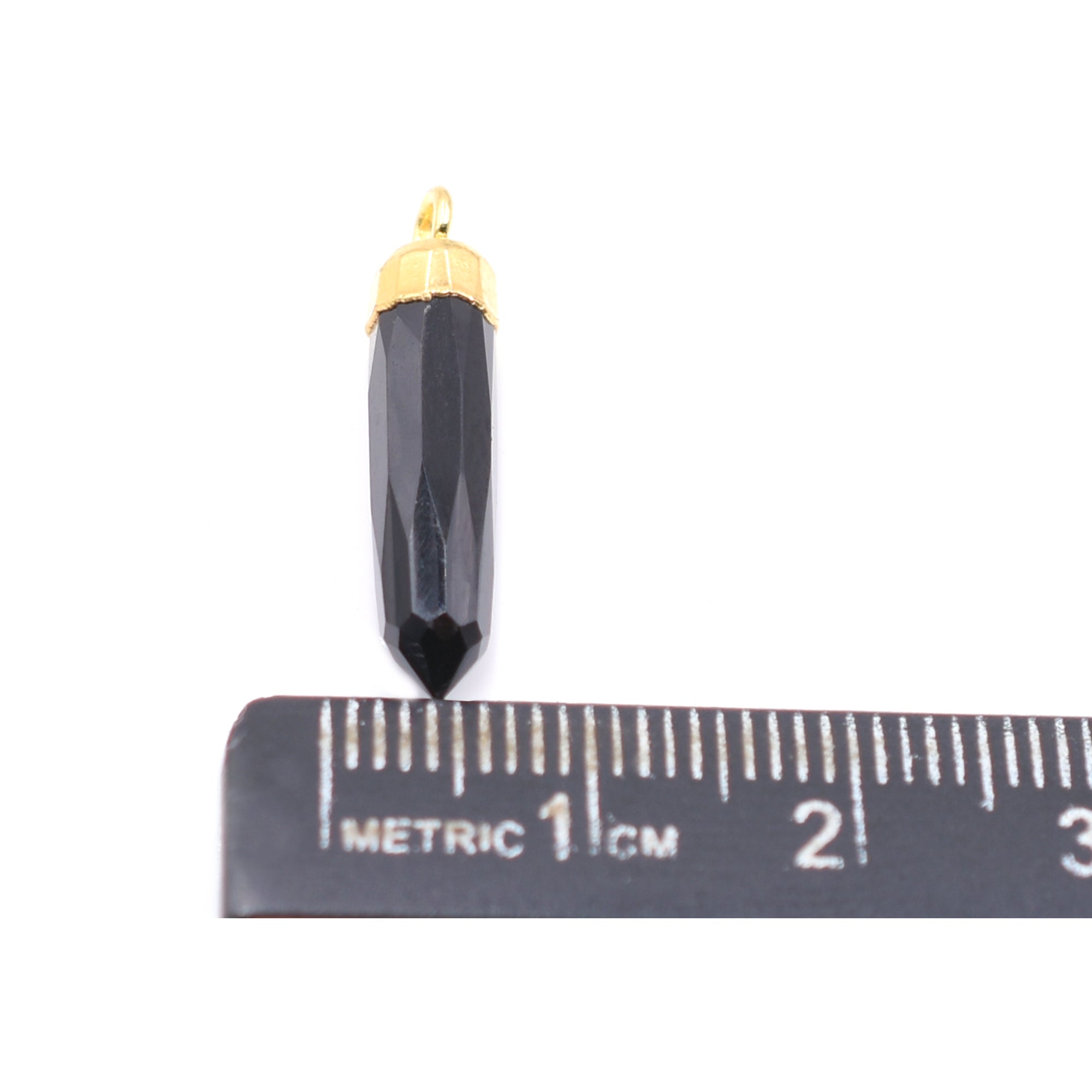 Oval black onyx pendant in gold electroplated setting for a classic look