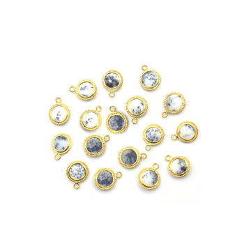 Vermeil bezel Dendritic Opal pendant in round shape