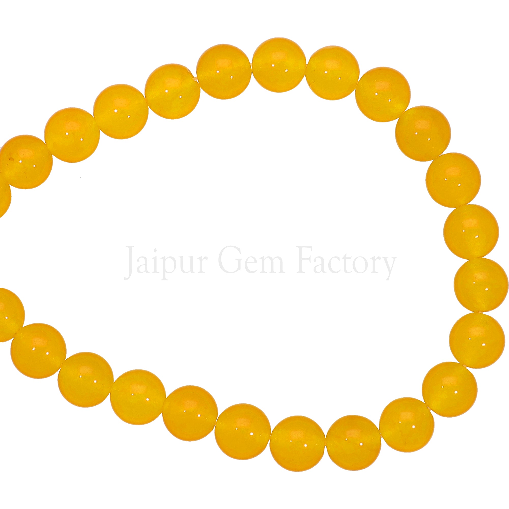 8 MM Dyed Yellow Natural Jade Smooth Round Beads 15 Inches Strand