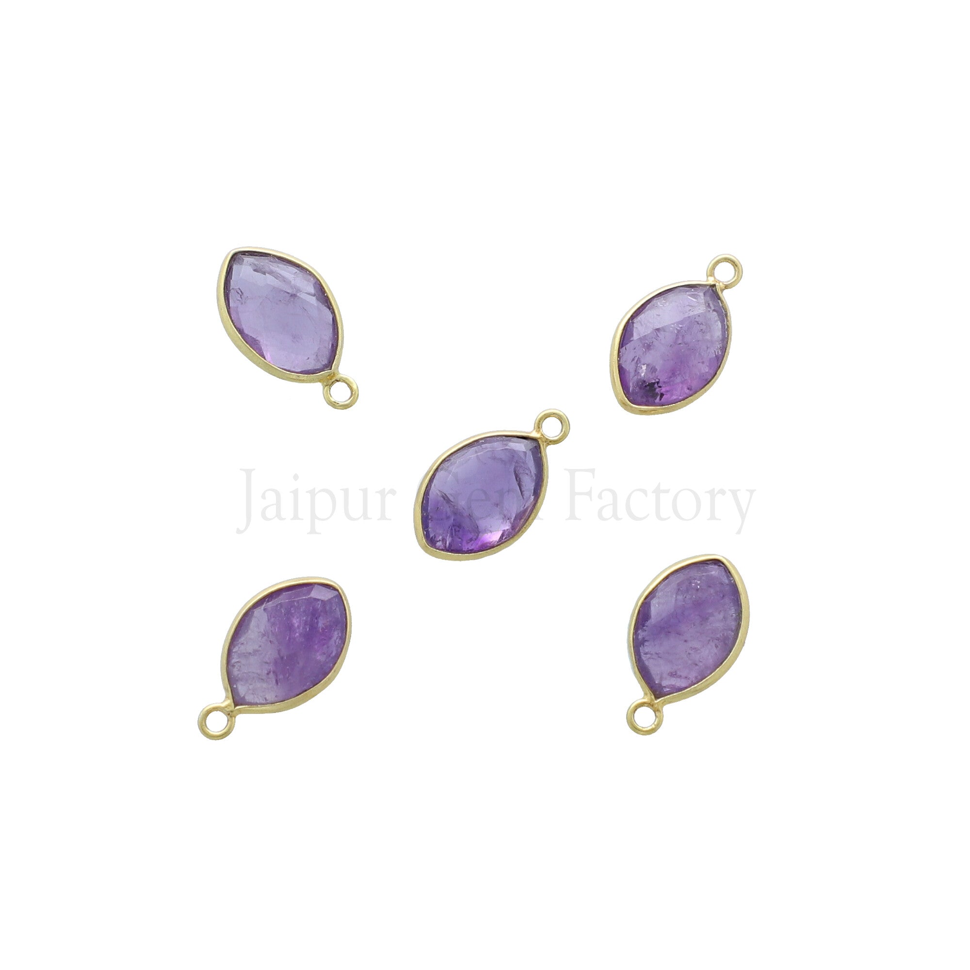 Faceted Amethyst Marquise Pendant with Silver Bezel
