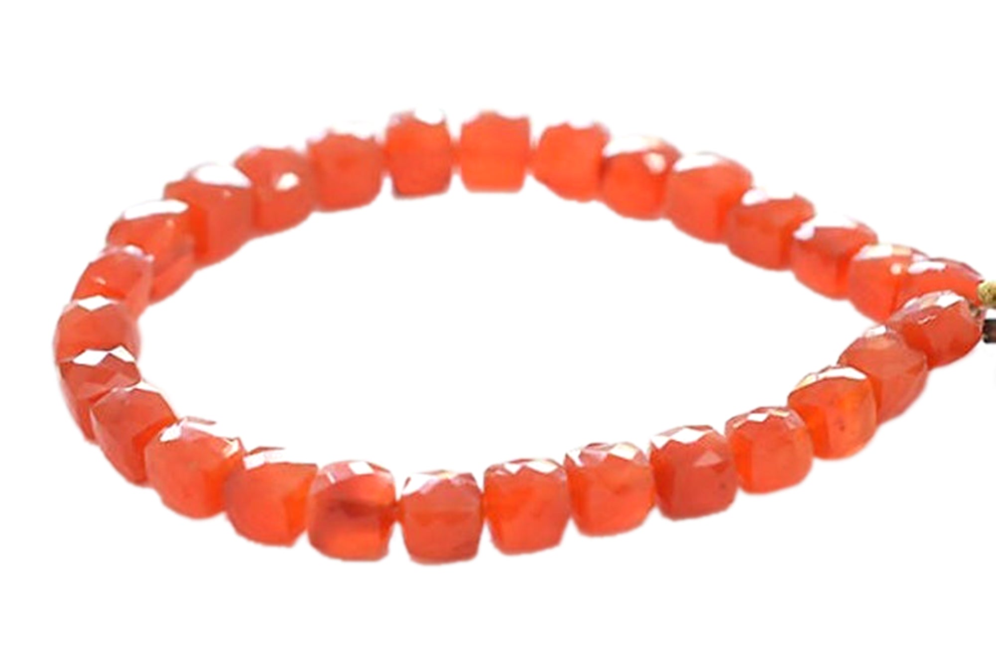 Faceted Red Onyx Beads in Cube Shape
