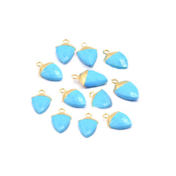 Howlite 13X10 MM Shield Shape Gold Electroplated Pendant ( Set Of 2 Pcs)