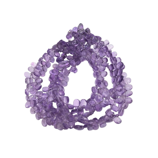 Natural Brazilian Amethyst 6X4 MM Faceted Pear Shape Beads Strand