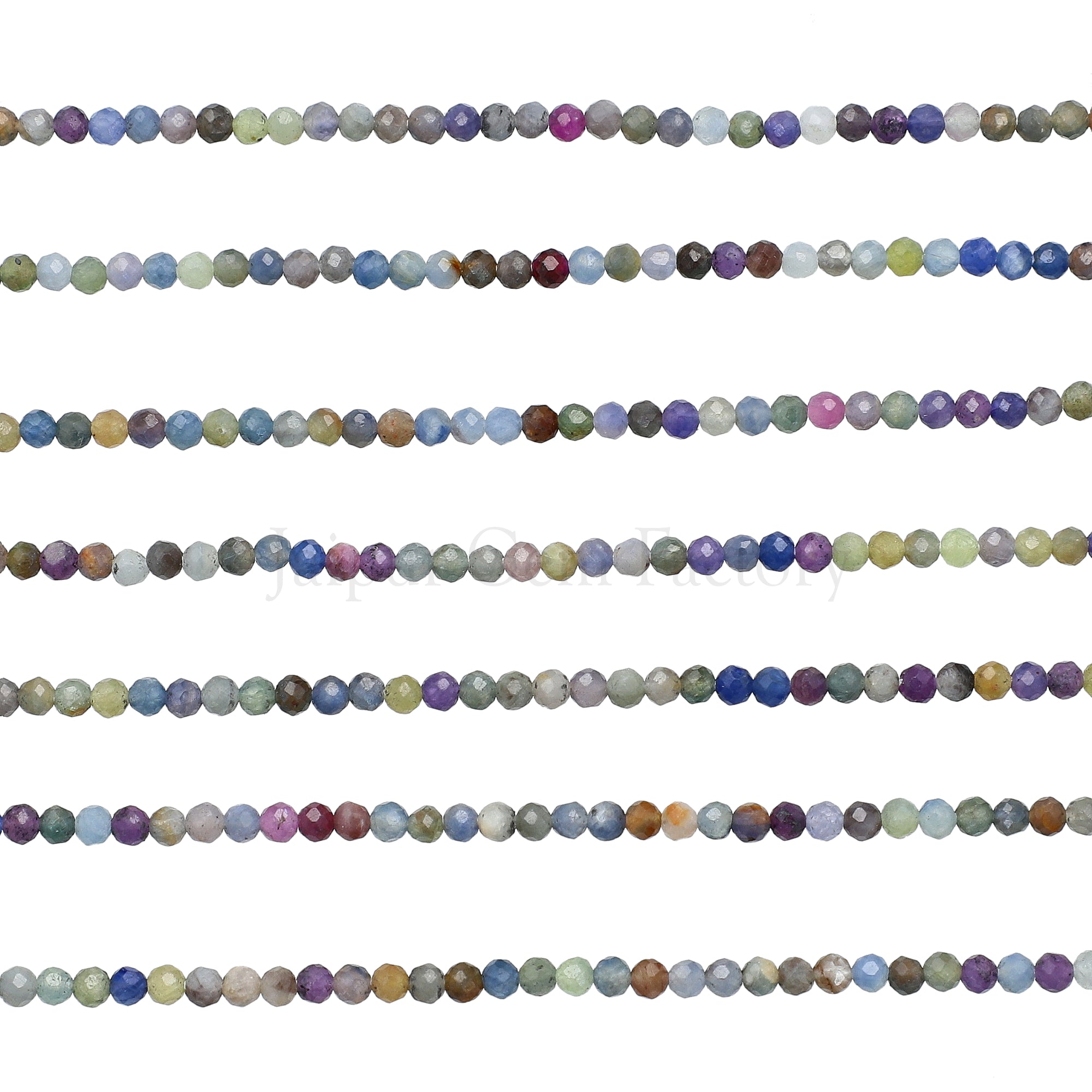 3 MM Multi Sapphire Faceted Round Beads