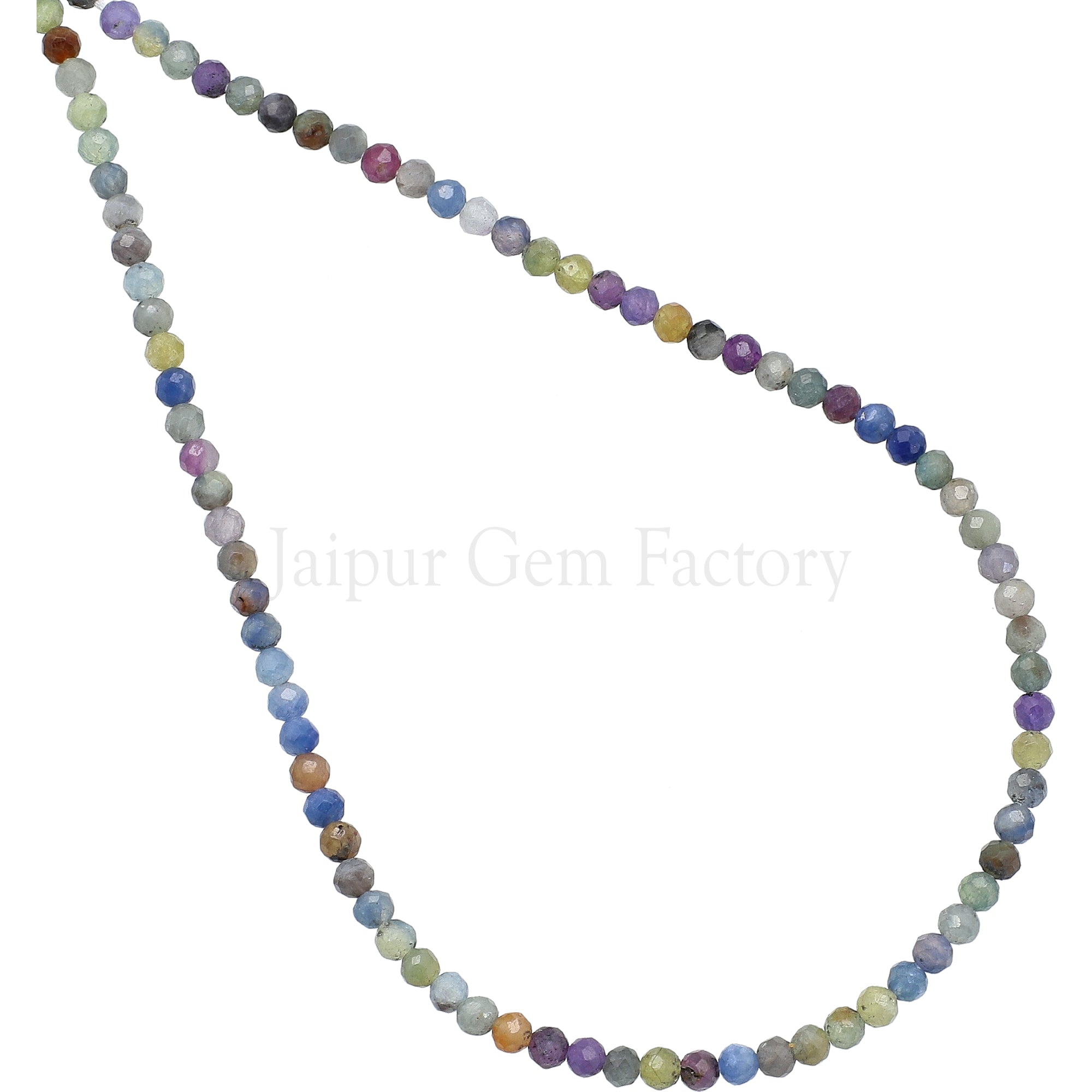 3 MM Multi Sapphire Faceted Round Beads