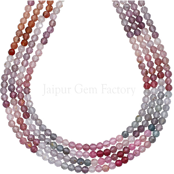 3 MM Multi Spinel Faceted Round Beads