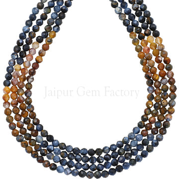 3.5 MM Pietersite Faceted Round Beads