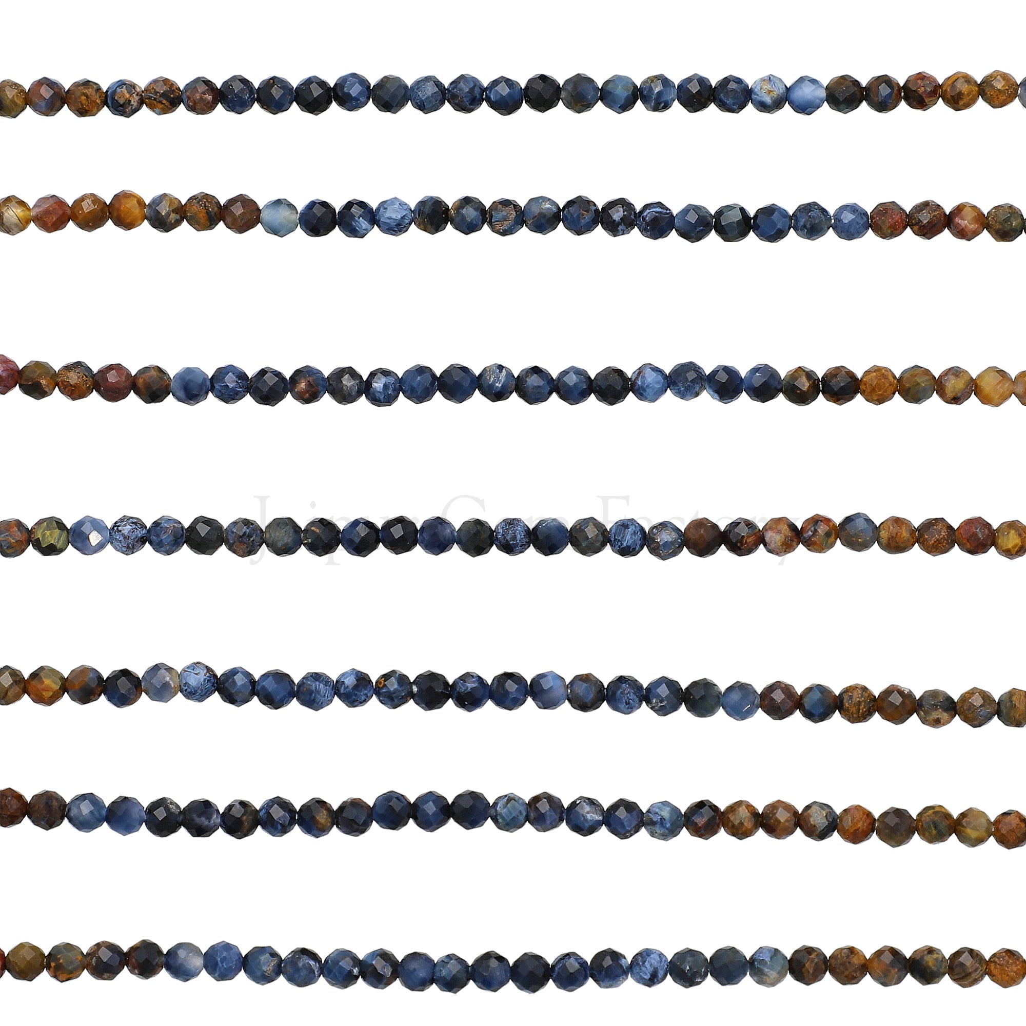 3.5 MM Pietersite Faceted Round Beads