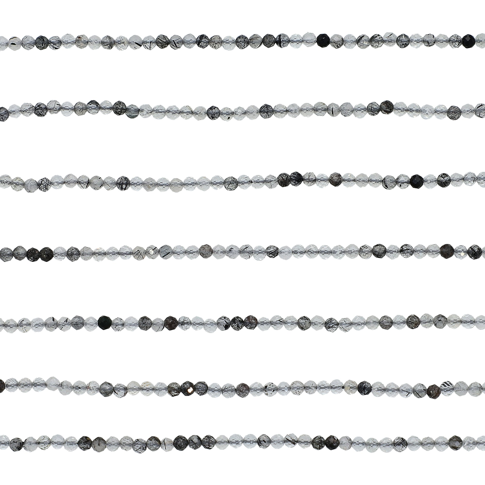 2.5 MM Natural Tourmaline Quartz Faceted Round Beads