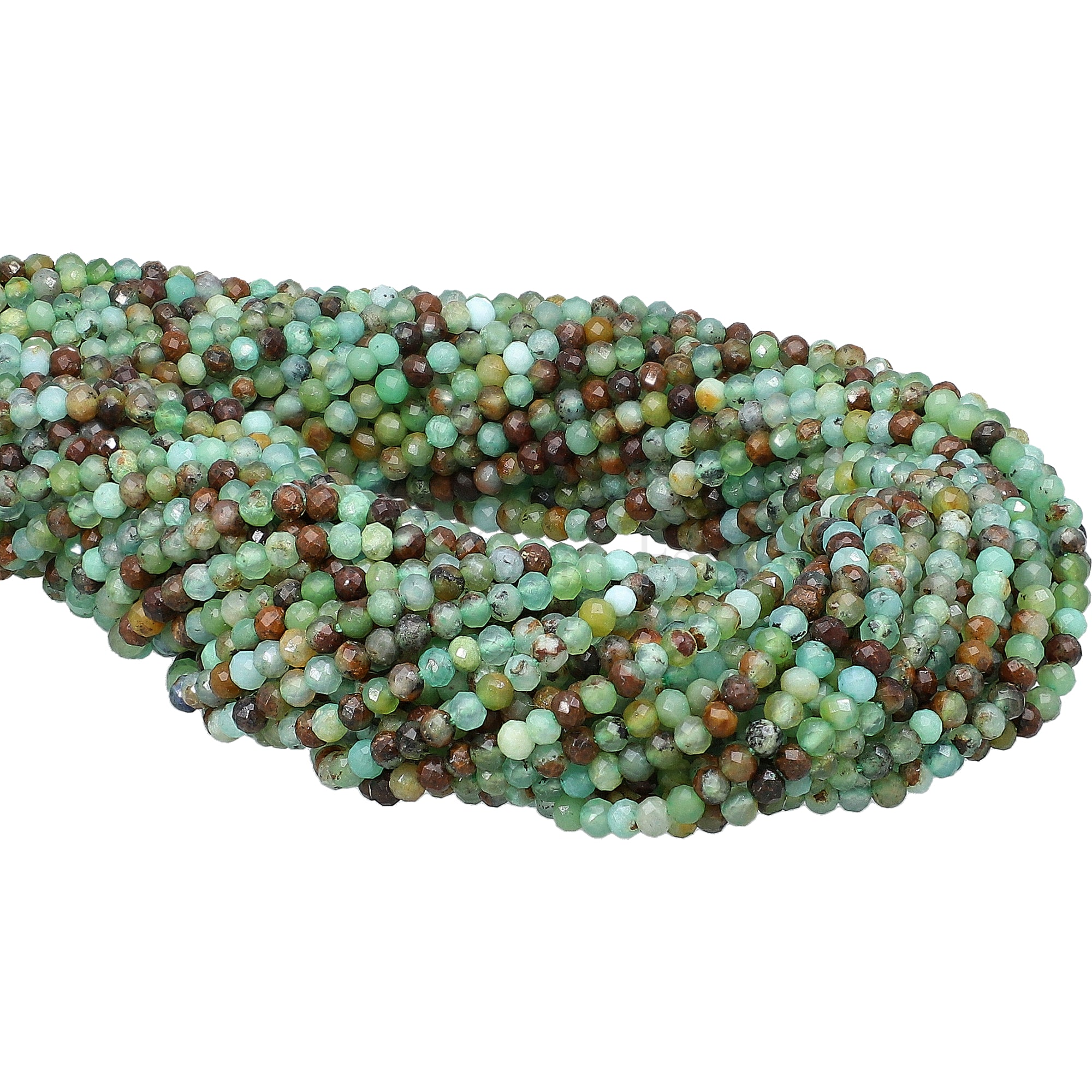 2-2.5 MM Chrysoprase Faceted Round Beads