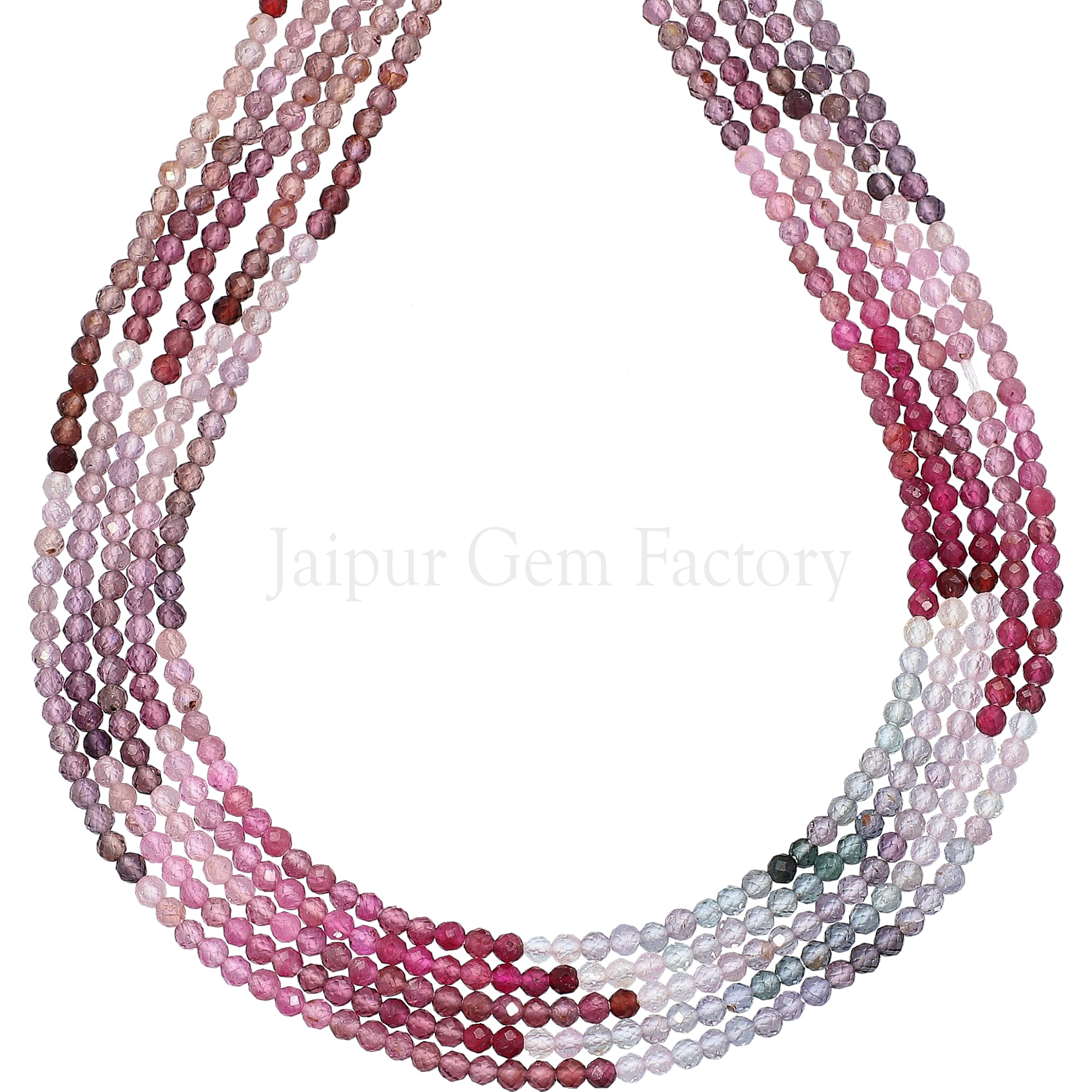 2 MM Multi Color Spinel Faceted Round Beads