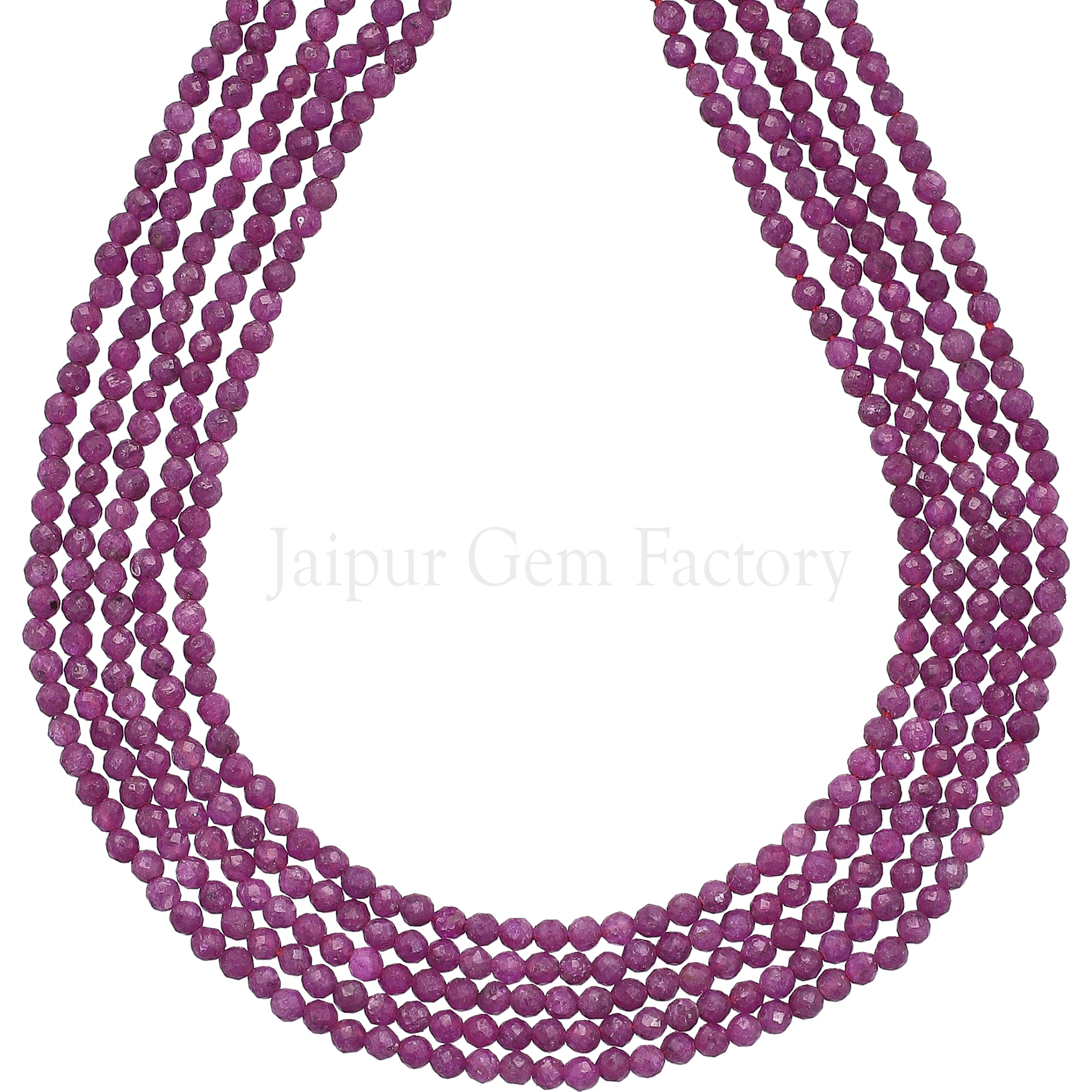 2-2.5 MM Ruby Faceted Round Beads