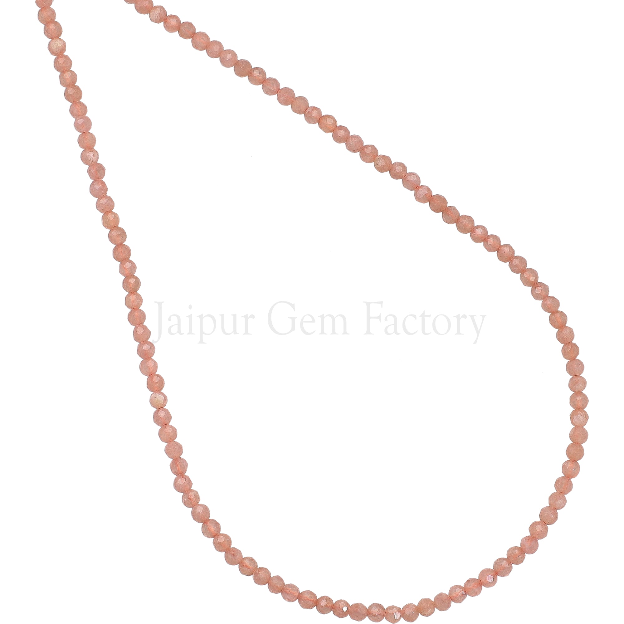 2-2.5 MM Peach Moonstone Faceted Round Beads
