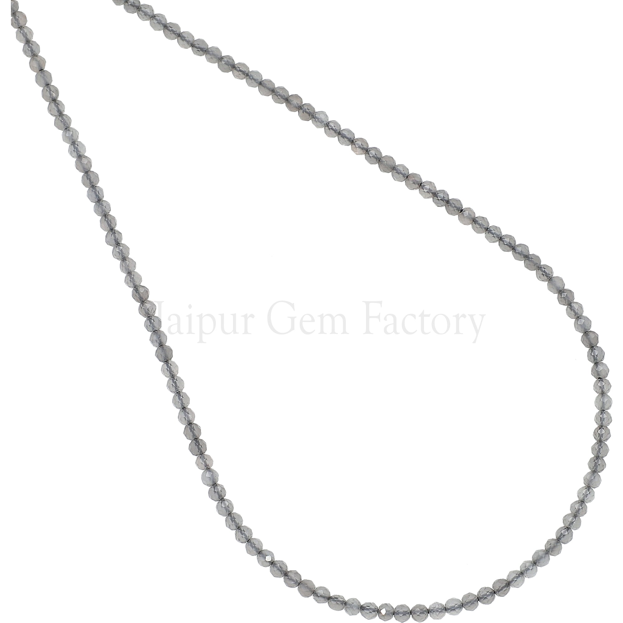 2-2.5 MM Gray Moonstone Faceted Round Beads