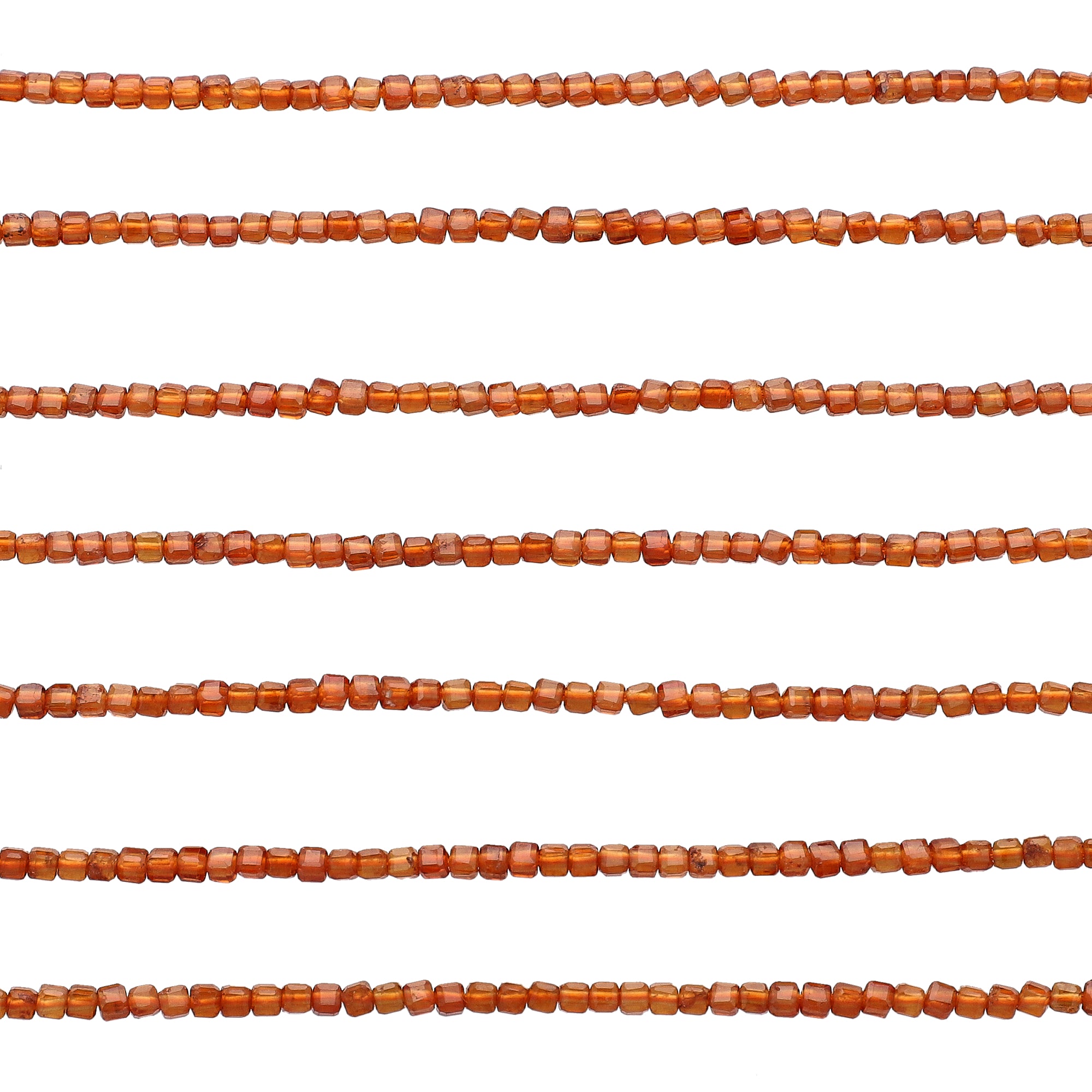 2.3-2.5 MM Hessonite Garnet Faceted Box Beads