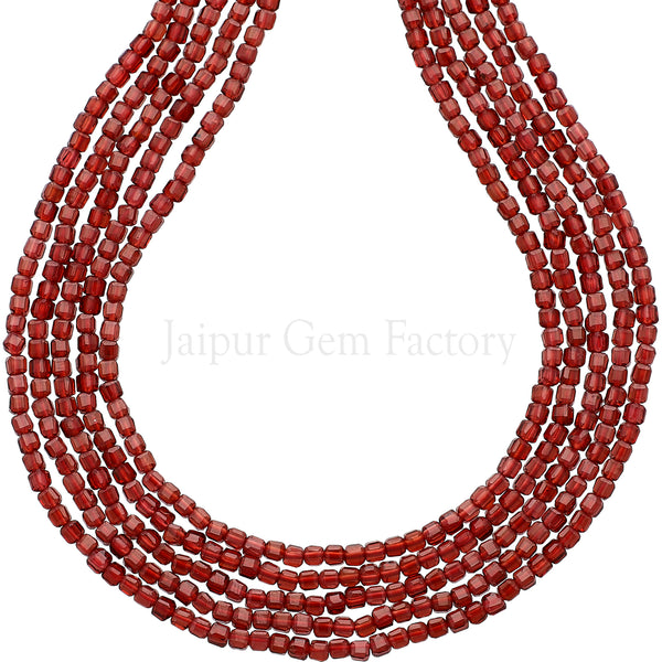 2.3-2.5 MM Garnet Faceted Box Beads