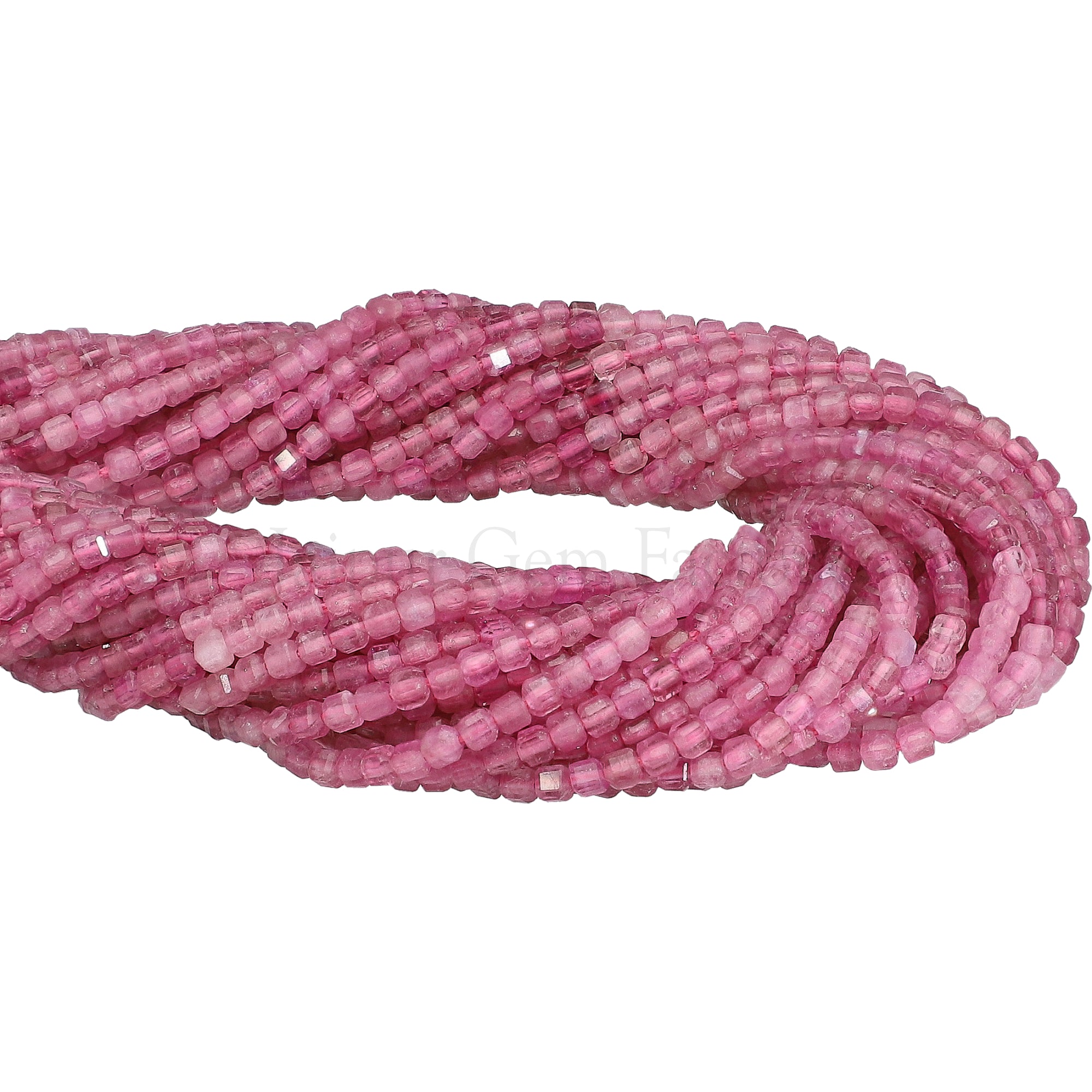2.3-2.5 MM Pink Tourmaline Faceted Box Beads