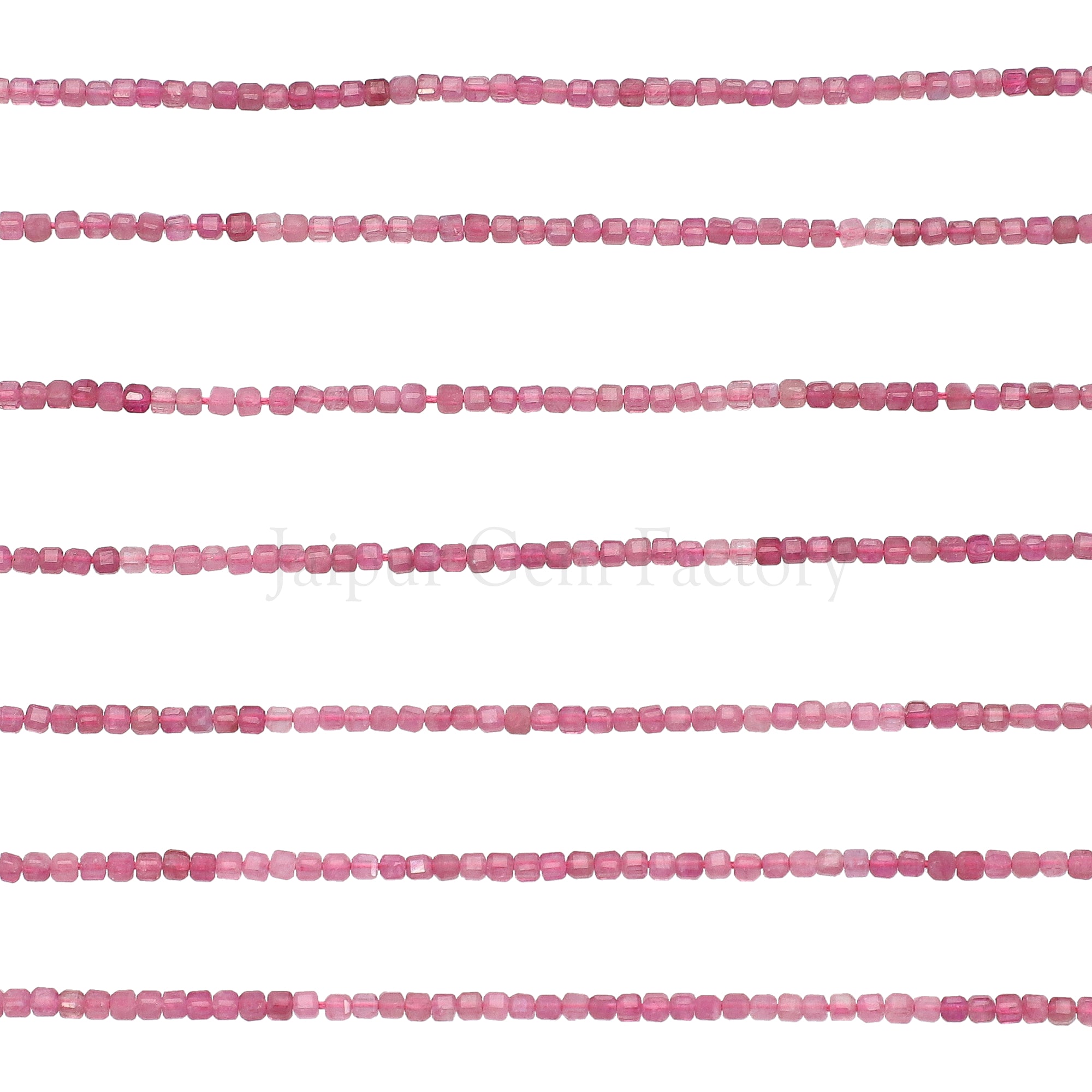 2.3-2.5 MM Pink Tourmaline Faceted Box Beads