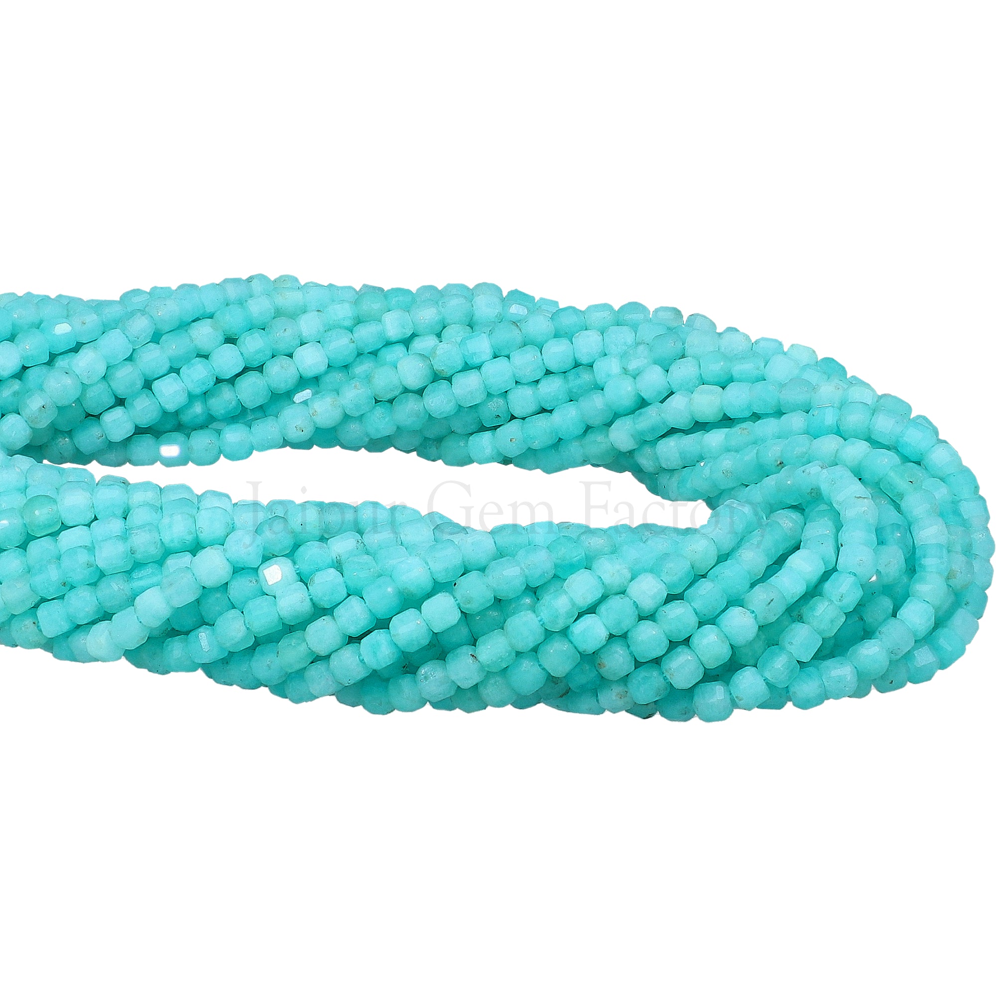 2.5 MM Amazonite Faceted Box Beads