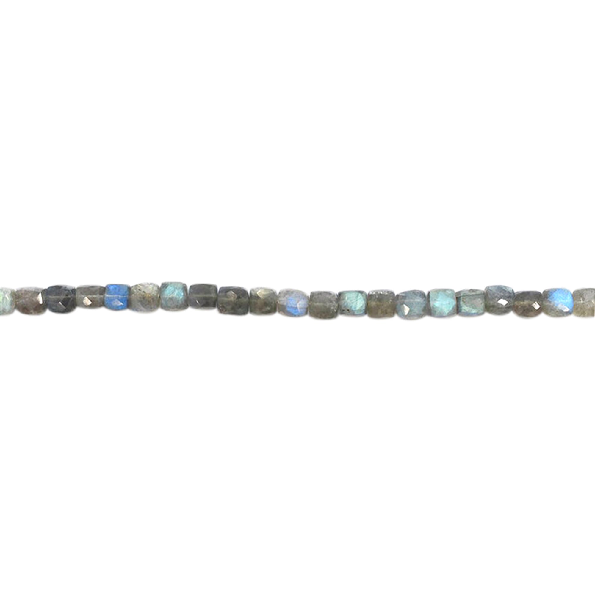 Labradorite 6 To 7 MM Faceted Cube Shape Beads Strand