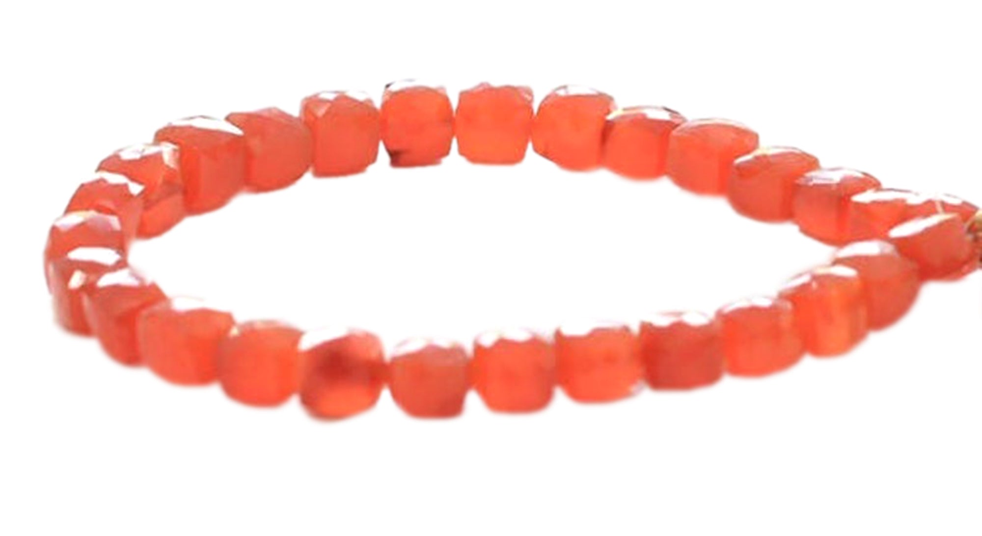 Red Onyx 6 To 7 MM Faceted Cube Shape Beads Strand