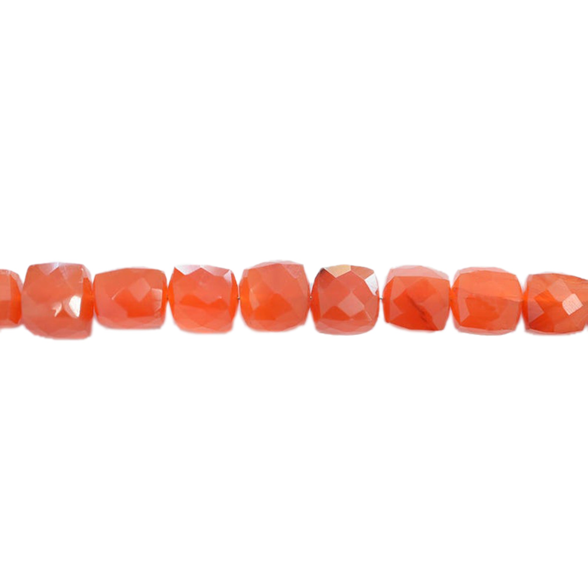 Red Onyx 6 To 7 MM Faceted Cube Shape Beads Strand