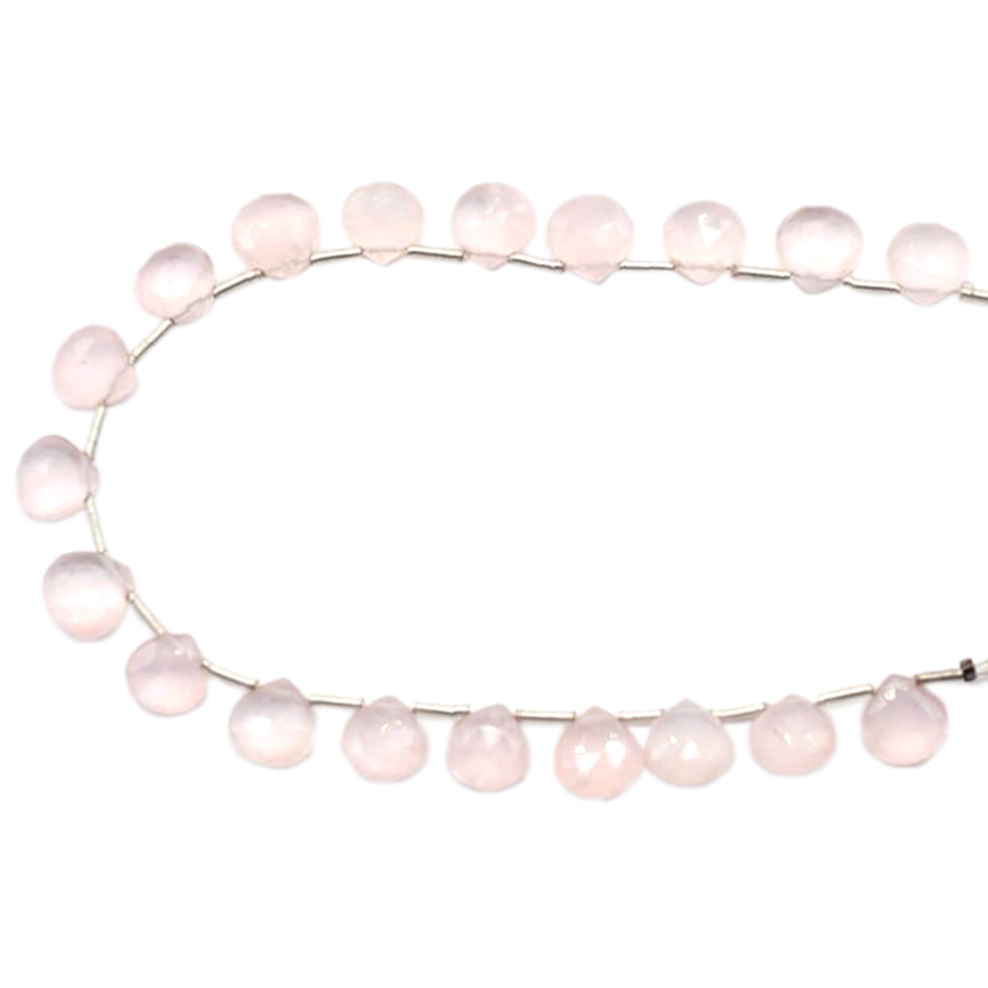 Rose Quartz 8 To 9 MM Faceted Heart Shape Beads Strand
