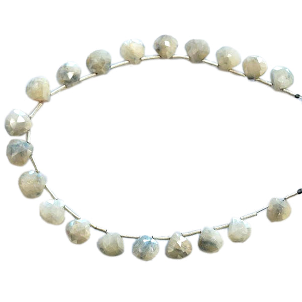 Silverite 7.5 MM Faceted Heart Shape Beads Strand