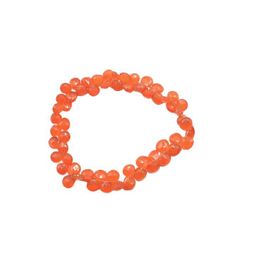 Carnelian 7 MM Faceted Heart Shape Beads Strand