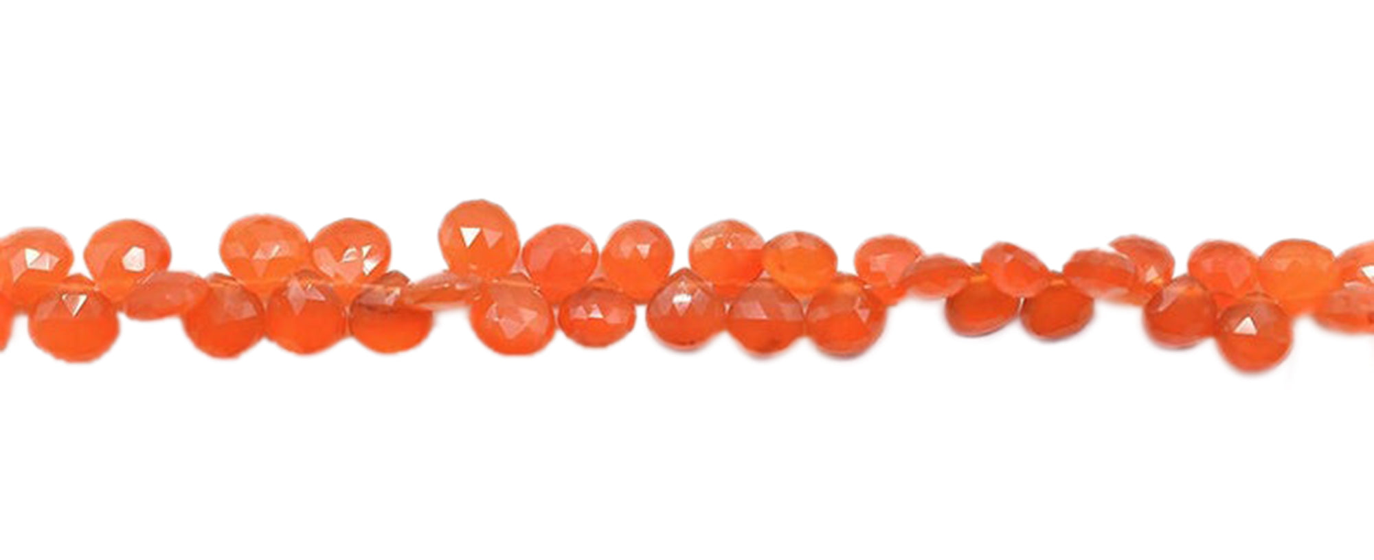 Carnelian 7 MM Faceted Heart Shape Beads Strand