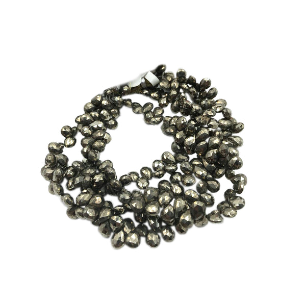 Pyrite 7X5 MM Faceted Pear Shape Beads Strand