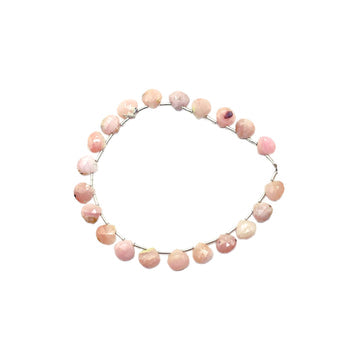 Pink Opal 8 To 9 MM Faceted Heart Shape Beads Strand