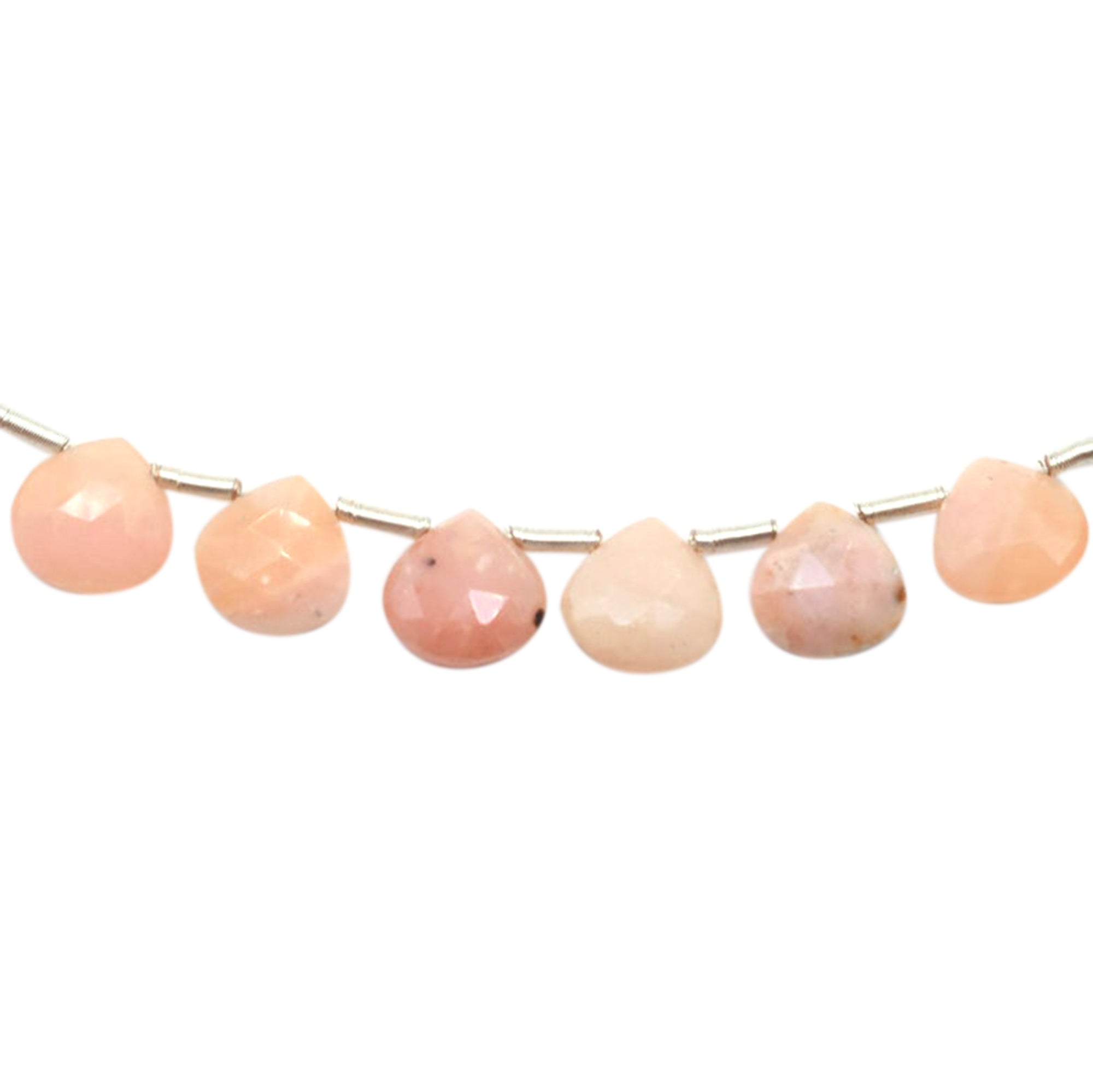 Pink Opal 8 To 9 MM Faceted Heart Shape Beads Strand