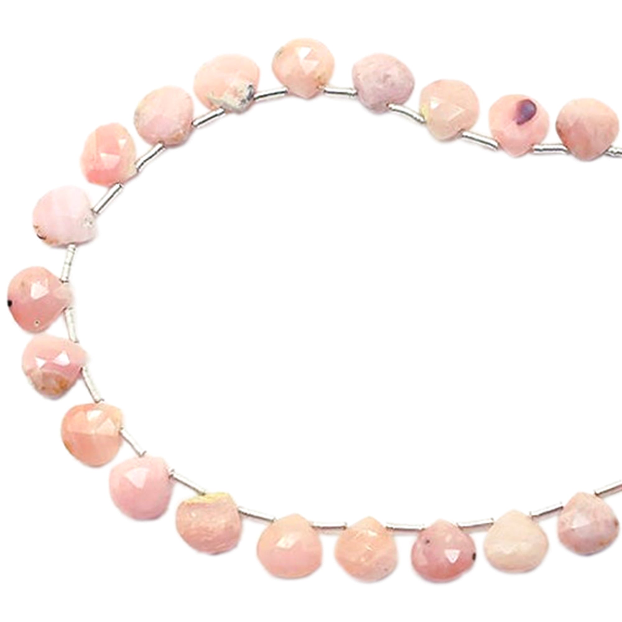 Pink Opal 8 To 9 MM Faceted Heart Shape Beads Strand