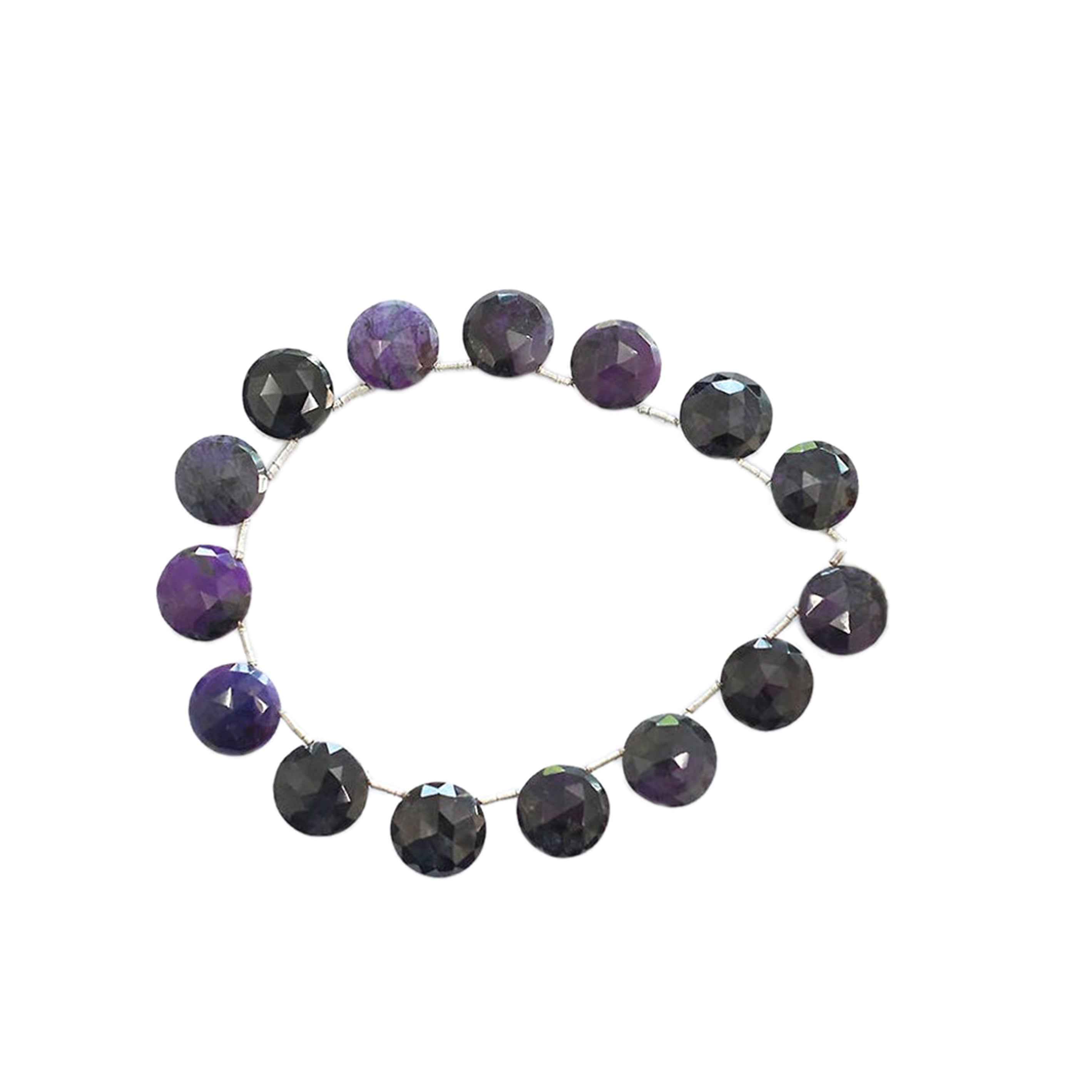 Sugilite 12 To 13 MM Faceted Coin Shape Beads Strand