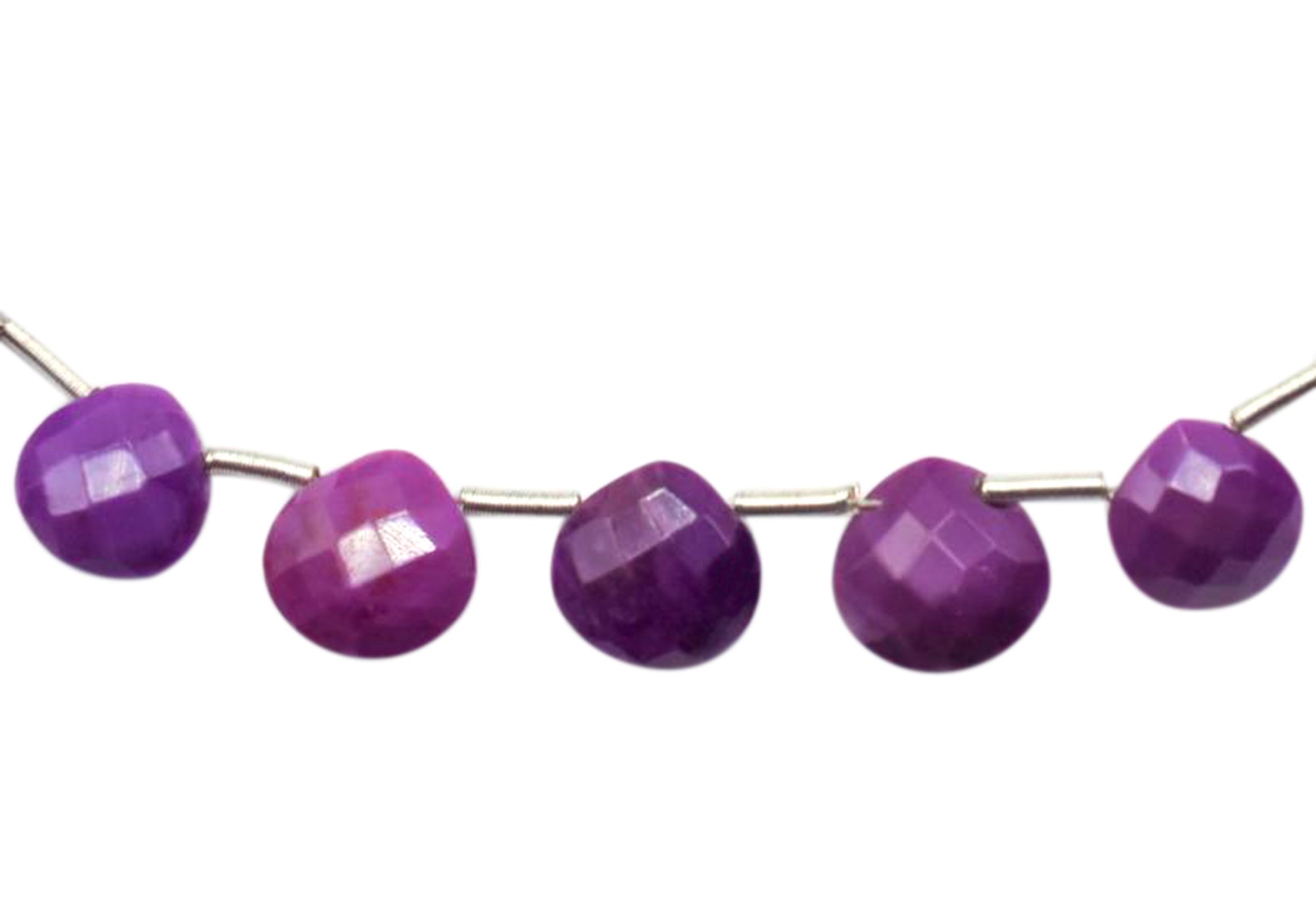 Mojave Purple Turquoise 8 To 9 MM Faceted Heart Shape Beads Strand