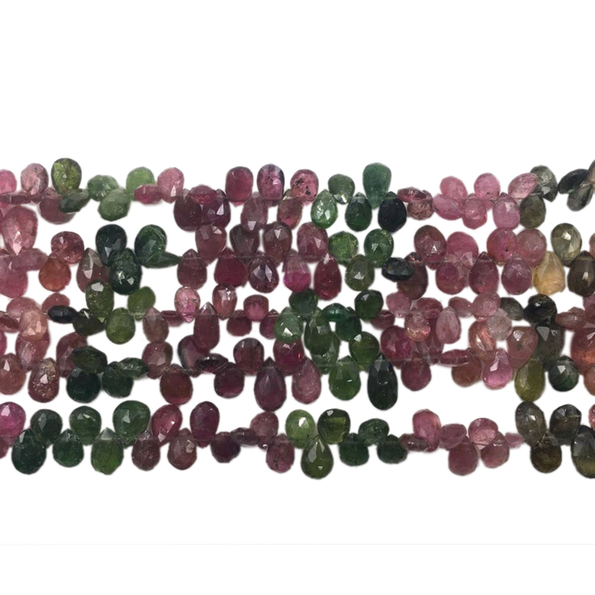 Tourmaline 7X5 To 8X6 MM Faceted Pear Shape Beads Strand