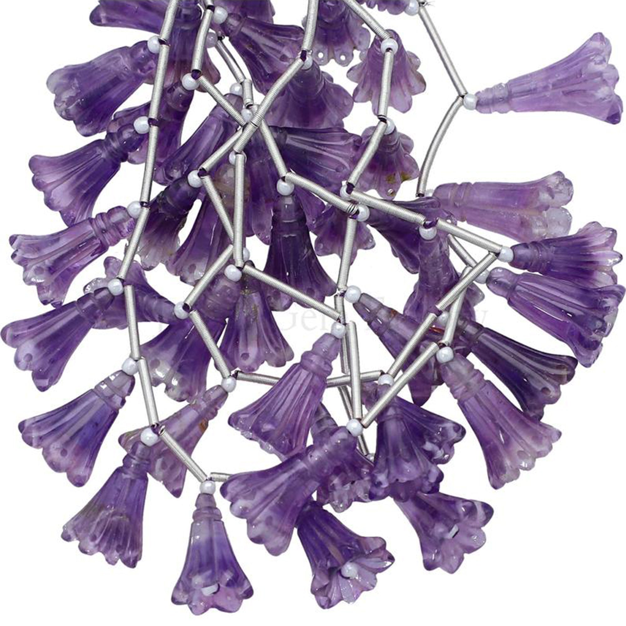 Amethyst 12X8 To 15X10 MM Fancy Flower Shape Beads Strand