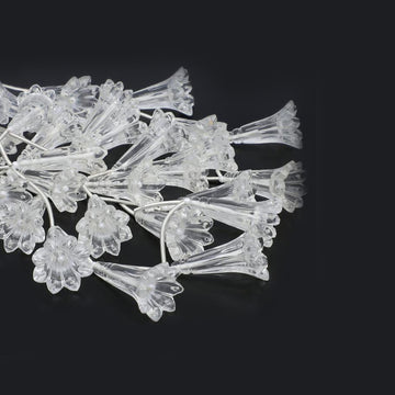 Crystal Quartz 21X13 To 23X15 MM Fancy Flower Shape Beads Strand