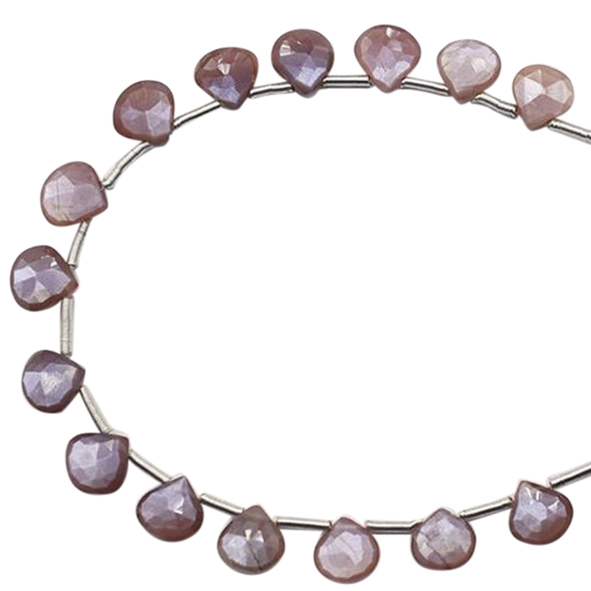 Brown Chocolate Moonstone 8 To 9 MM Faceted Heart Shape Beads Strand