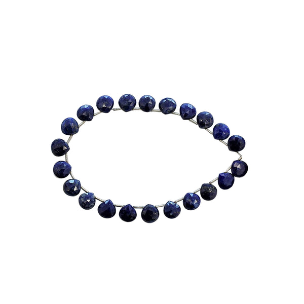 Lapis Lazuli 6.5 To 7 MM Faceted Heart Shape Beads Strand