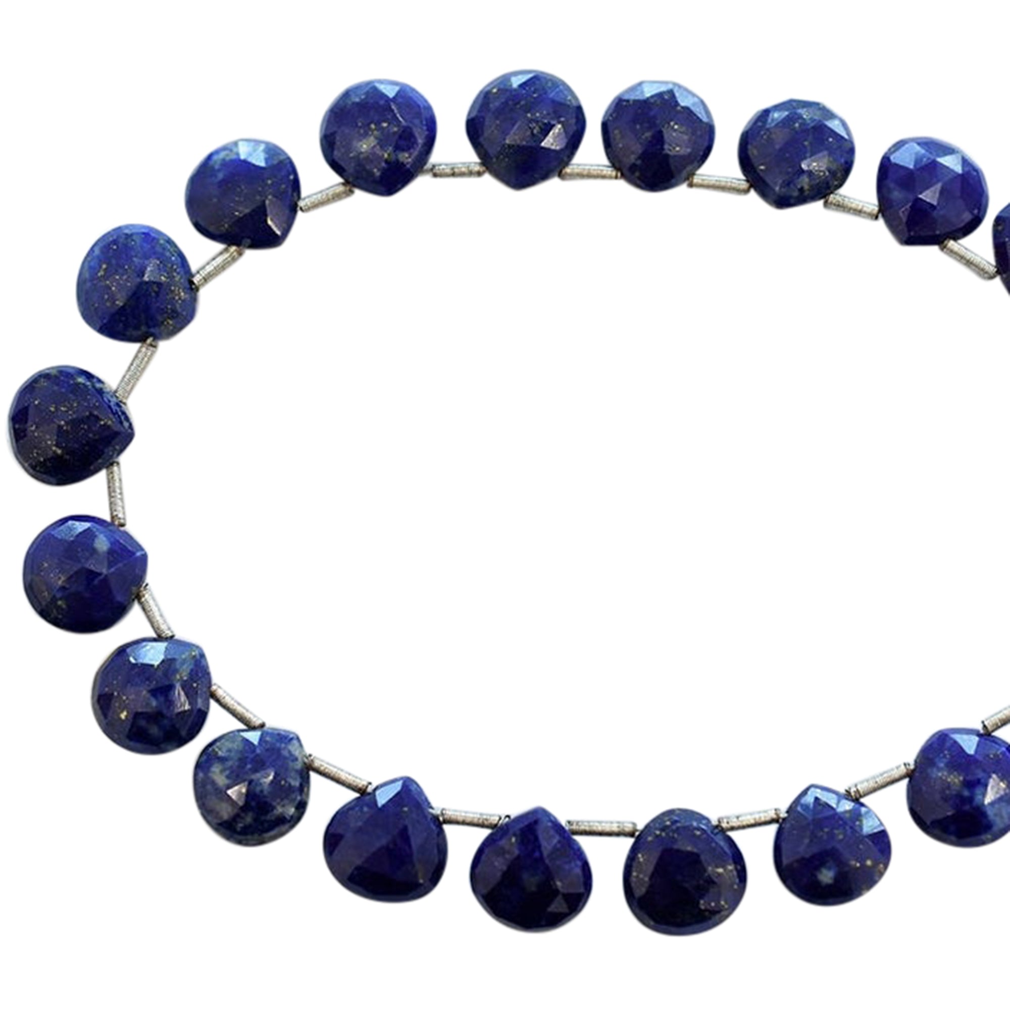 Lapis Lazuli 6.5 To 7 MM Faceted Heart Shape Beads Strand
