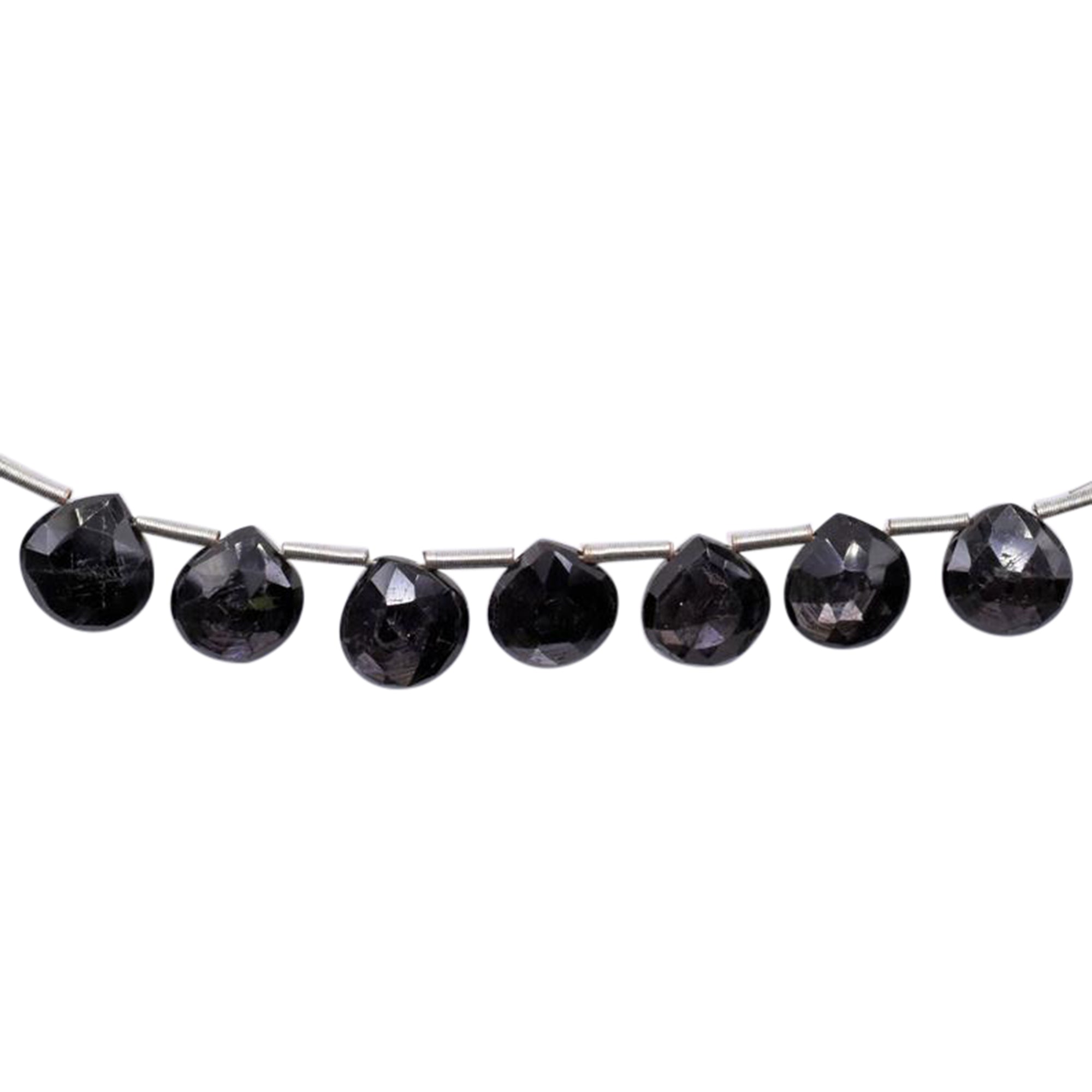 8 To 9 MM Hypersthene Faceted Heart Shape Beads Strand
