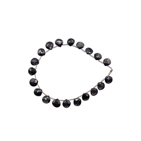 Hypersthene 8 To 9 MM Faceted Heart Shape Beads Strand