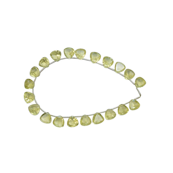 Lemon Quartz 9 To 10 MM Concave Cut Triangle Shape Beads Strand