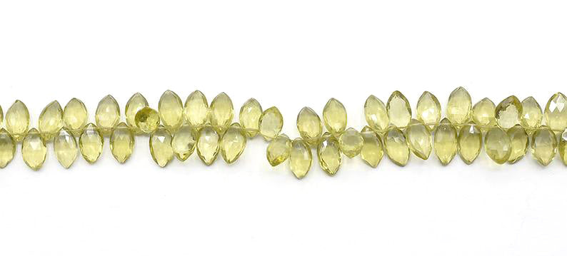 Lemon Quartz 10X6 To 12X6 MM Faceted Marquise Shape Beads Strand