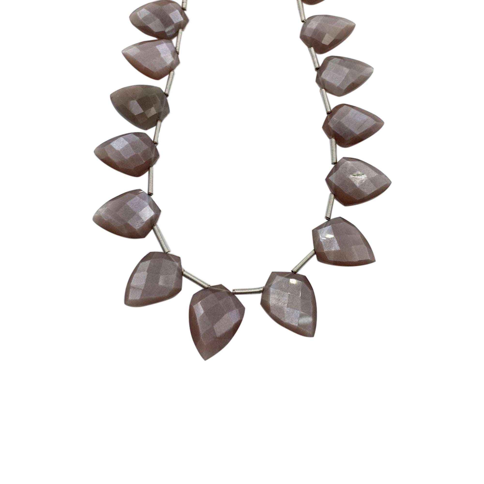 Brown Chocolate Moonstone 13X9 To 14X10 MM Faceted Shield Shape Beads Strand