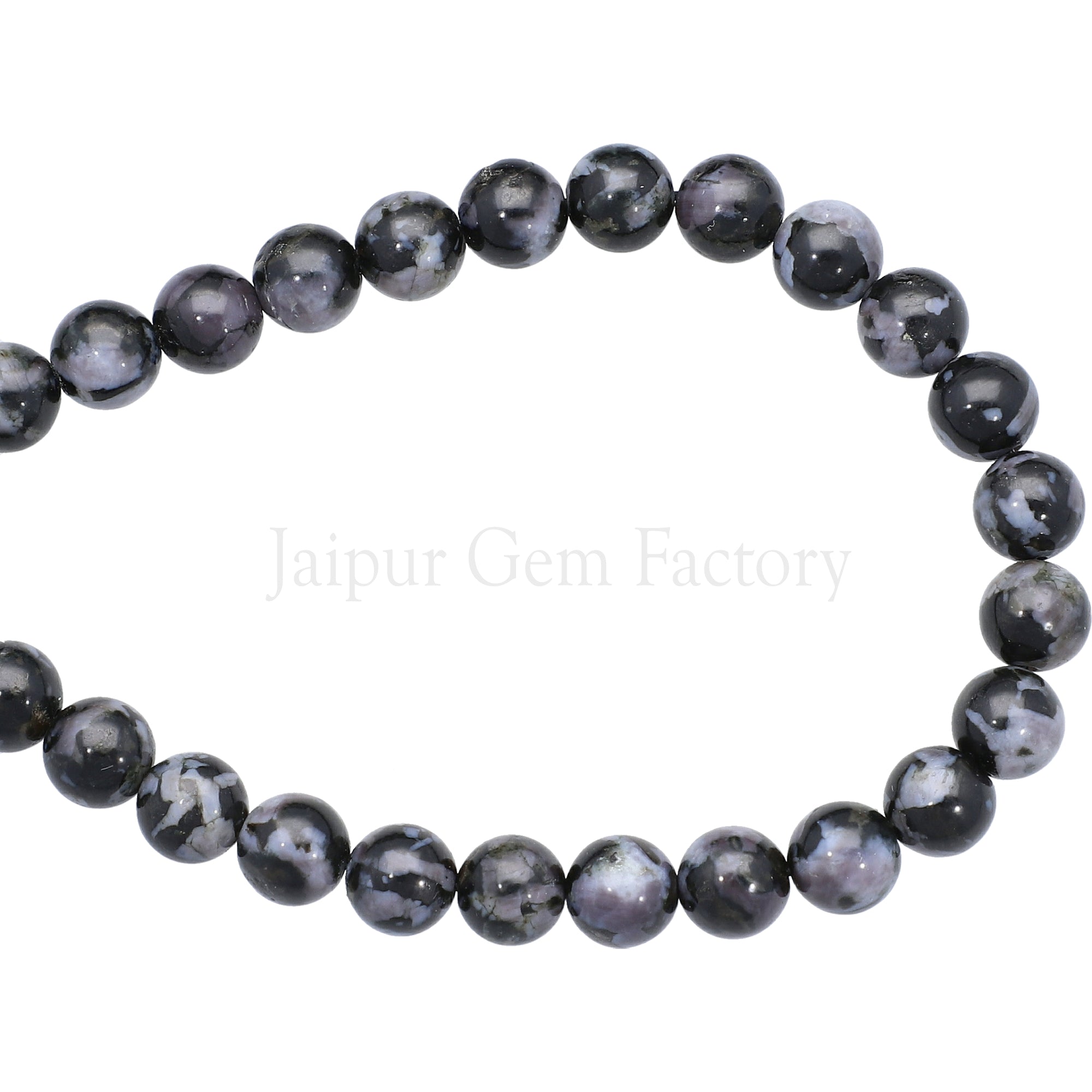8 MM Indigo Gabbro Jasper Smooth Round Beads 15 Inches Strand