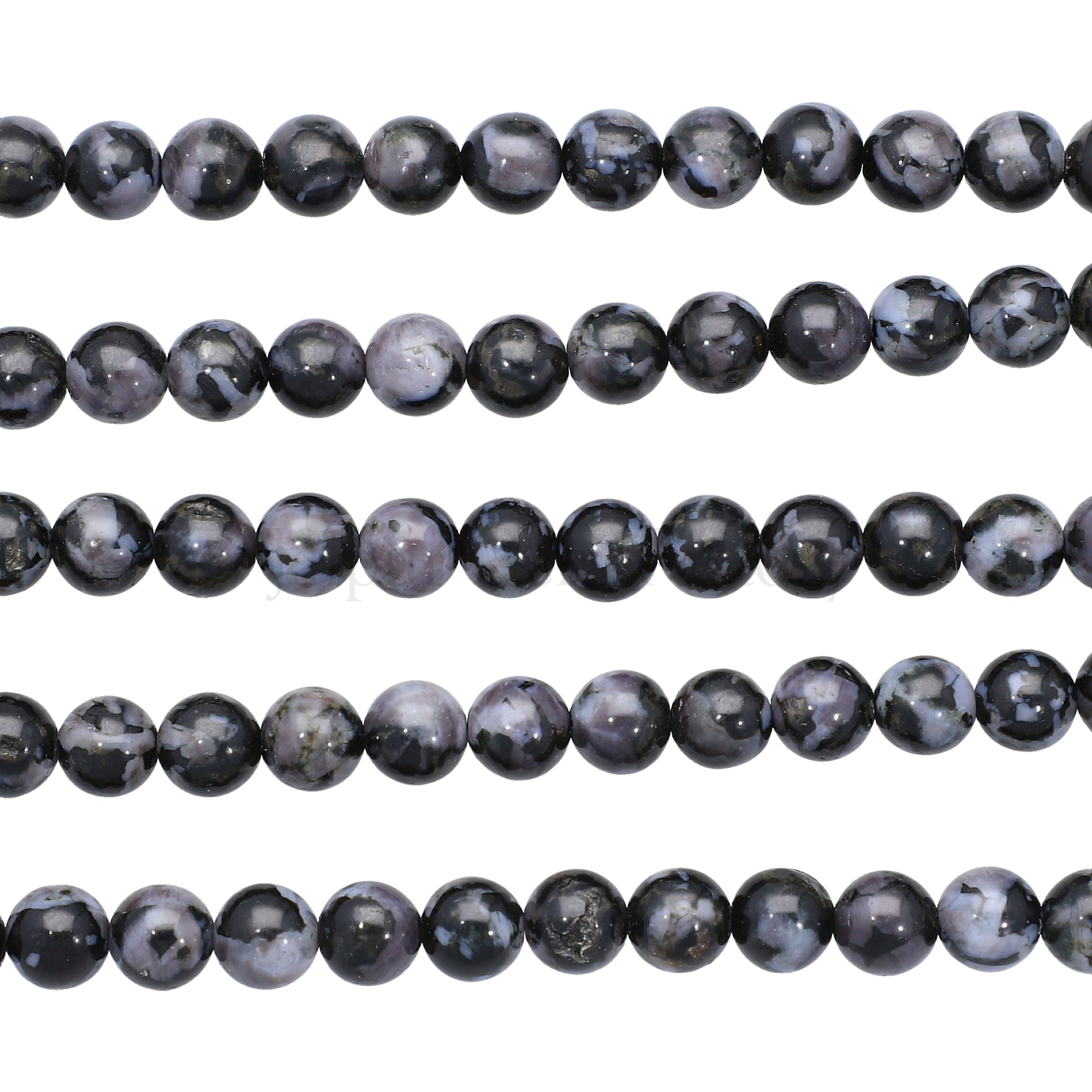 8 MM Indigo Gabbro Jasper Smooth Round Beads 15 Inches Strand